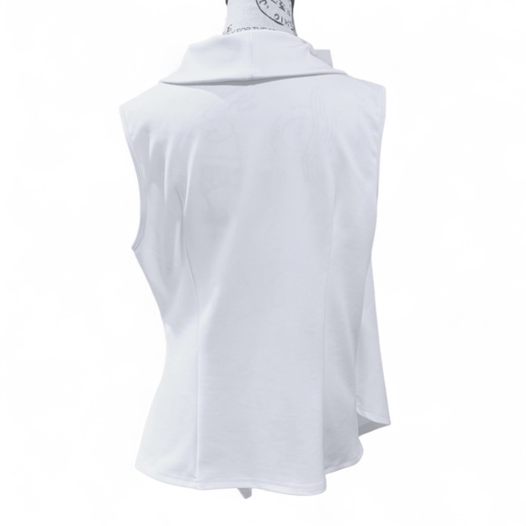 Grace Karin White Sleeveless Wrap V-Neck Asymmetrical Blouse – Size XL - Picture 3 of 9
